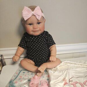 🆕20inch Soft Cloth Body Newborn Baby Dolls Poseable Limbs Sweet Smile Doll Girl